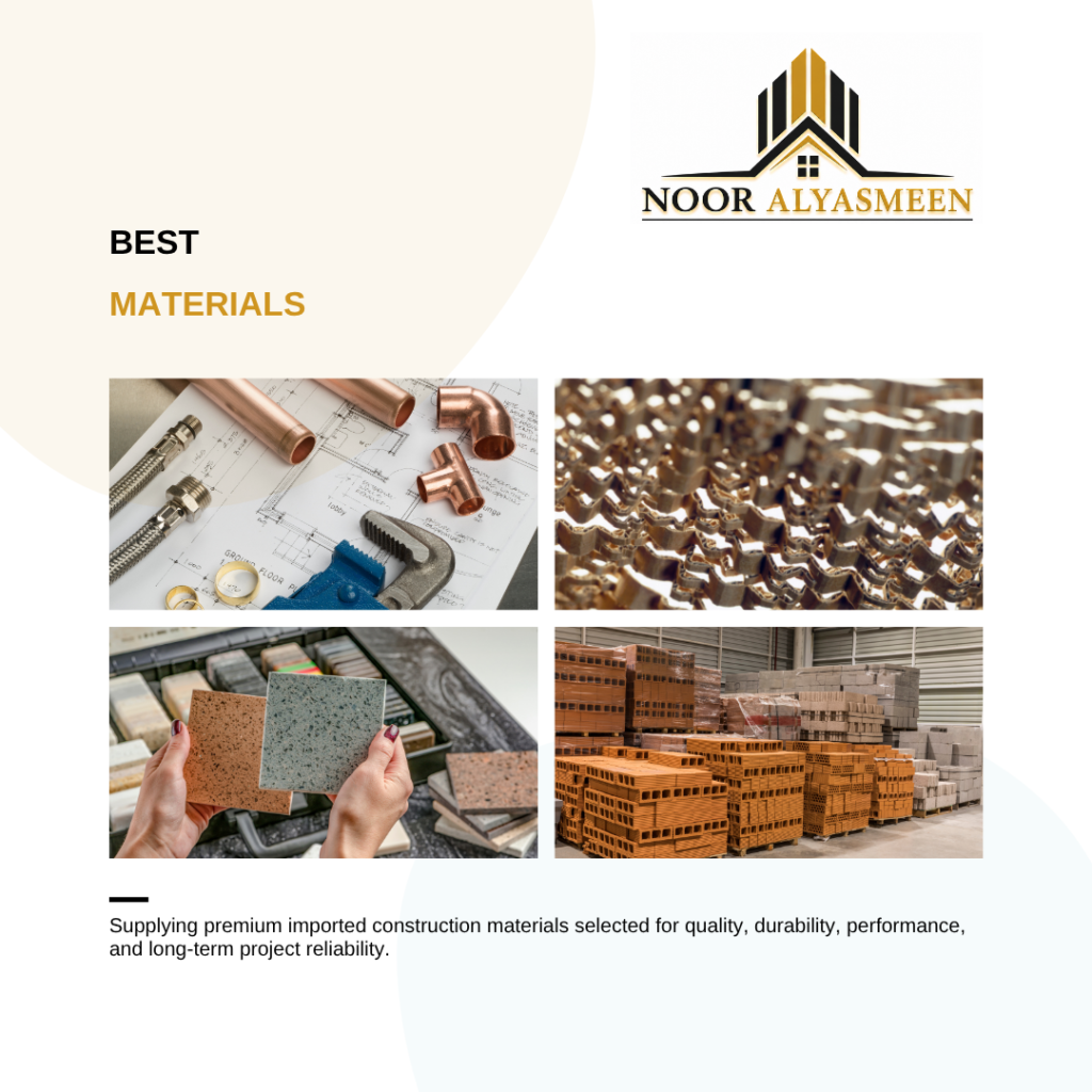 Building materials supply solutions for construction, infrastructure, commercial, industrial, and development projects across the UAE, featuring quality construction products, procurement expertise, and reliable sourcing services.
